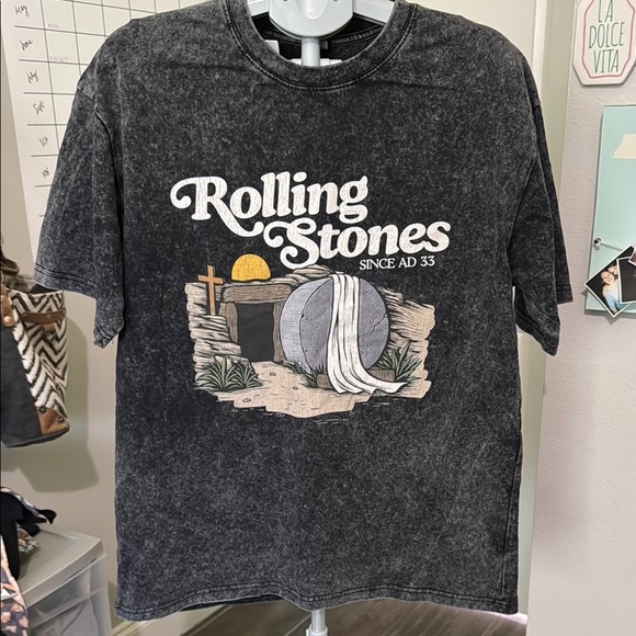 Vintage Unisex Rolling Stones Christian Graphic Tee - Picture 4 of 8